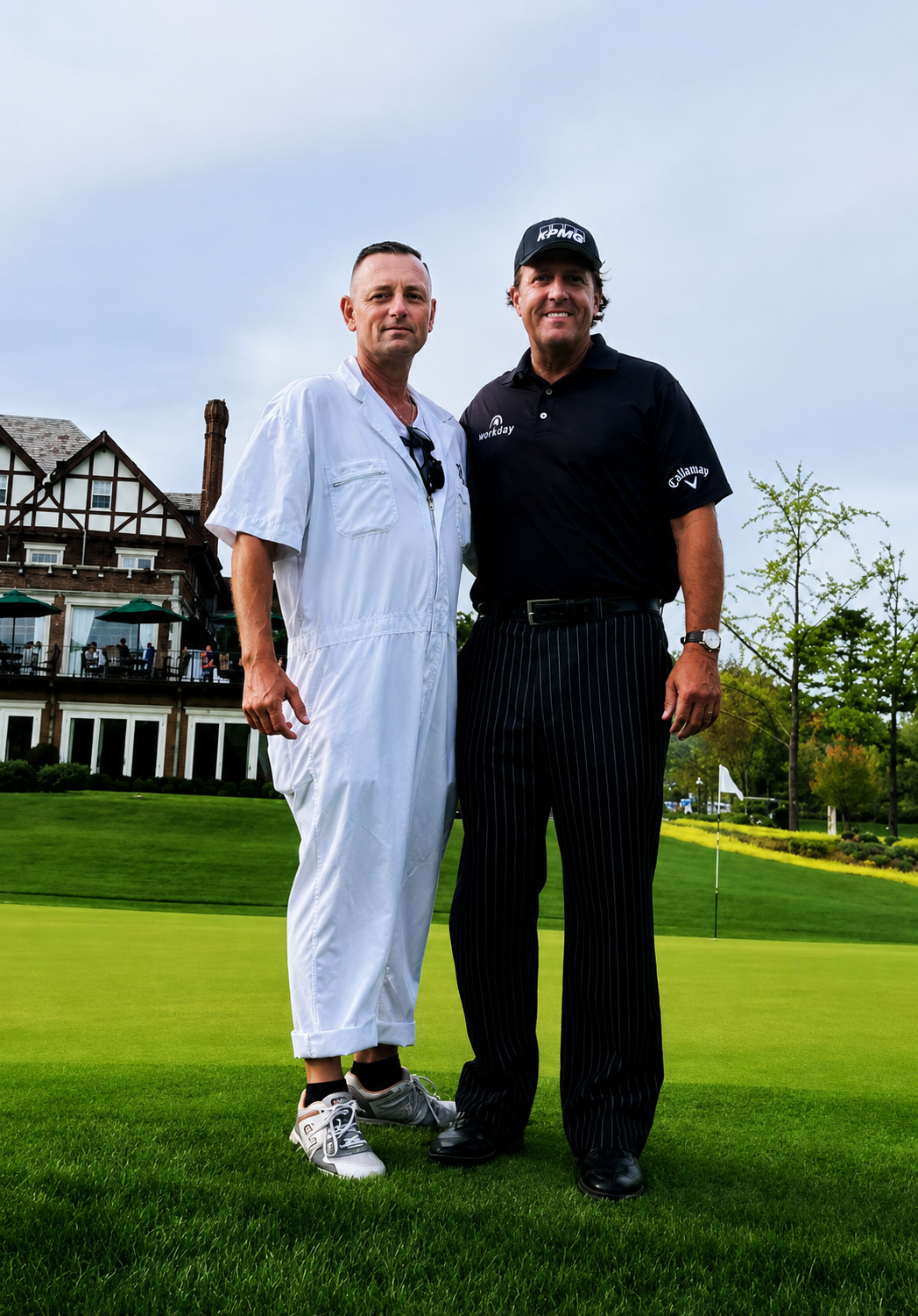 On the green with tour pros