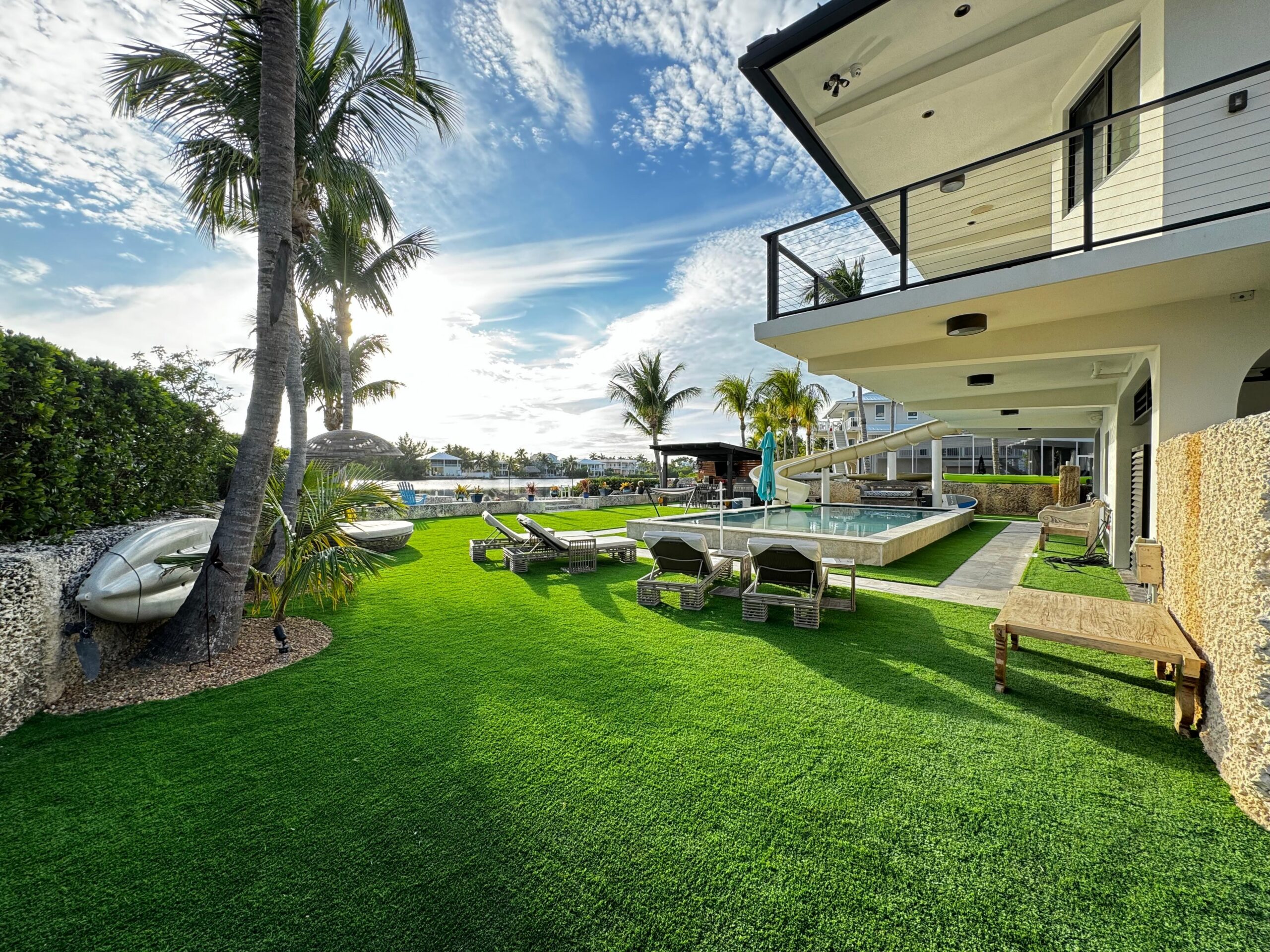 Artificial grass lawn installed at a South Florida home